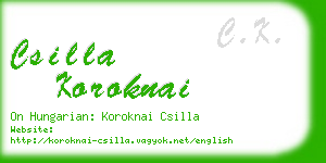 csilla koroknai business card